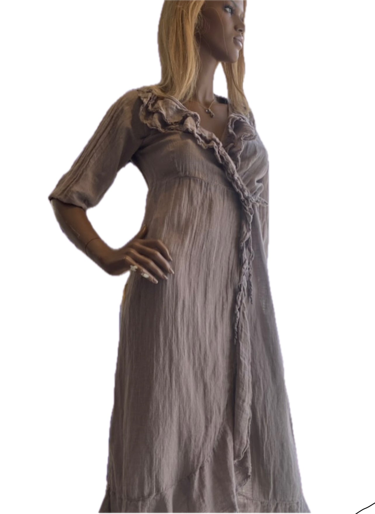 Omlott klänning - Nougat