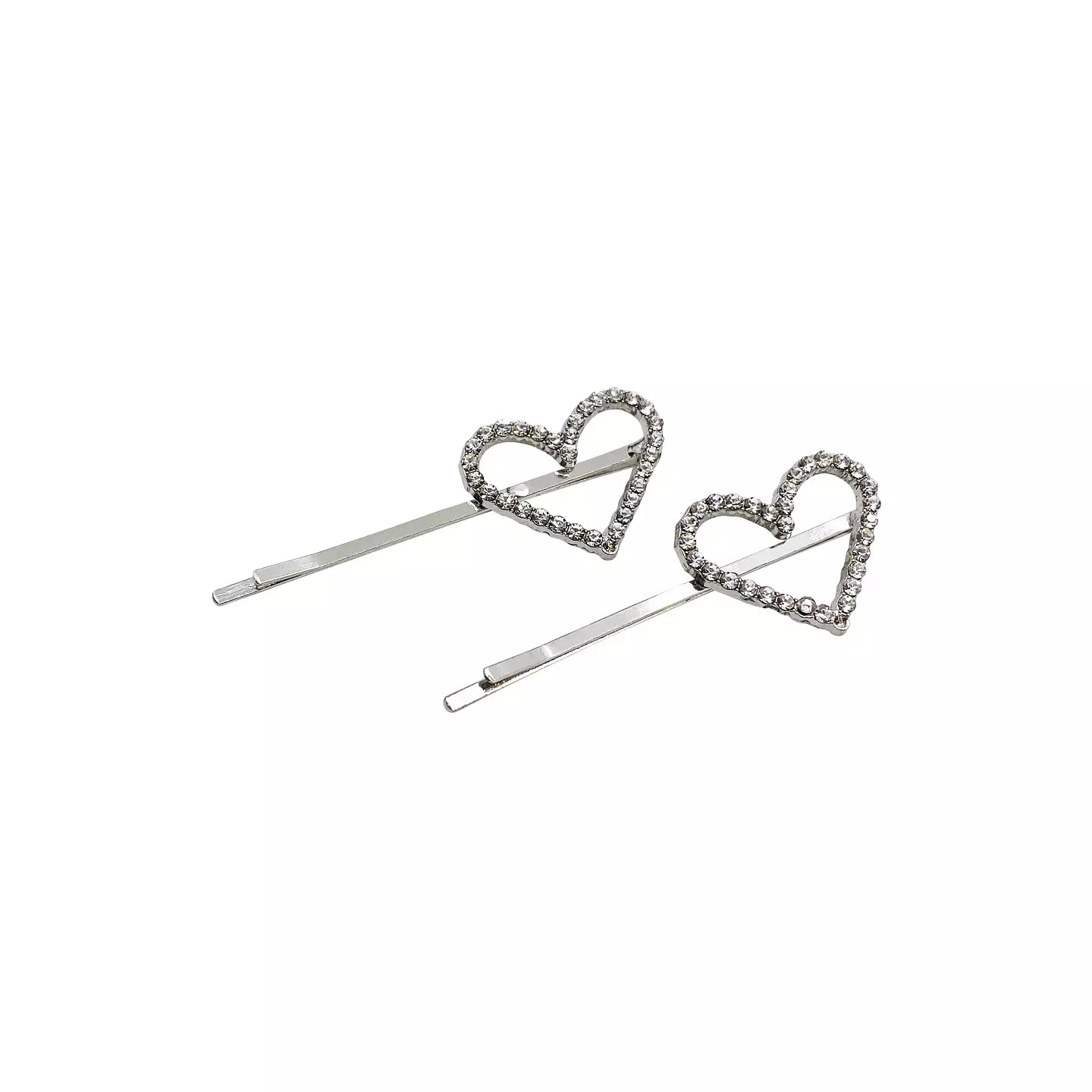 HEARTS HAIR PIN GULD/SILVER 2 PCS