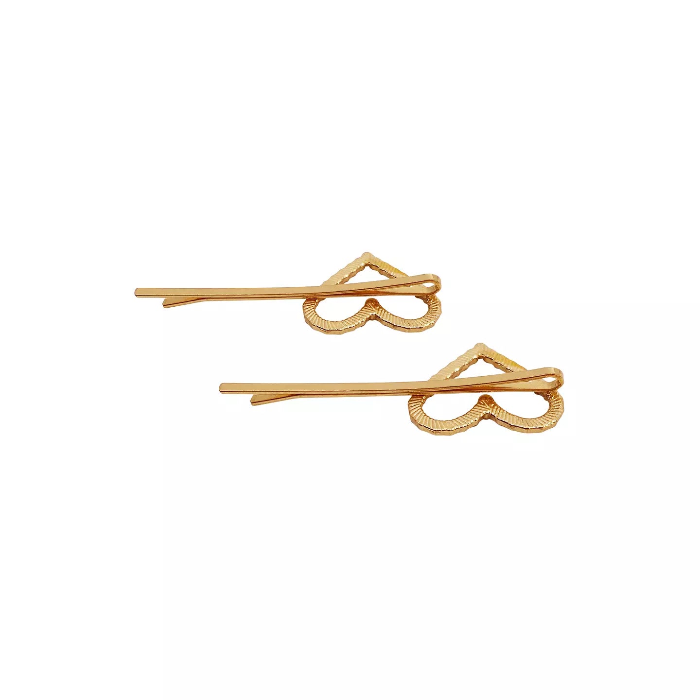 HEARTS HAIR PIN GULD/SILVER 2 PCS