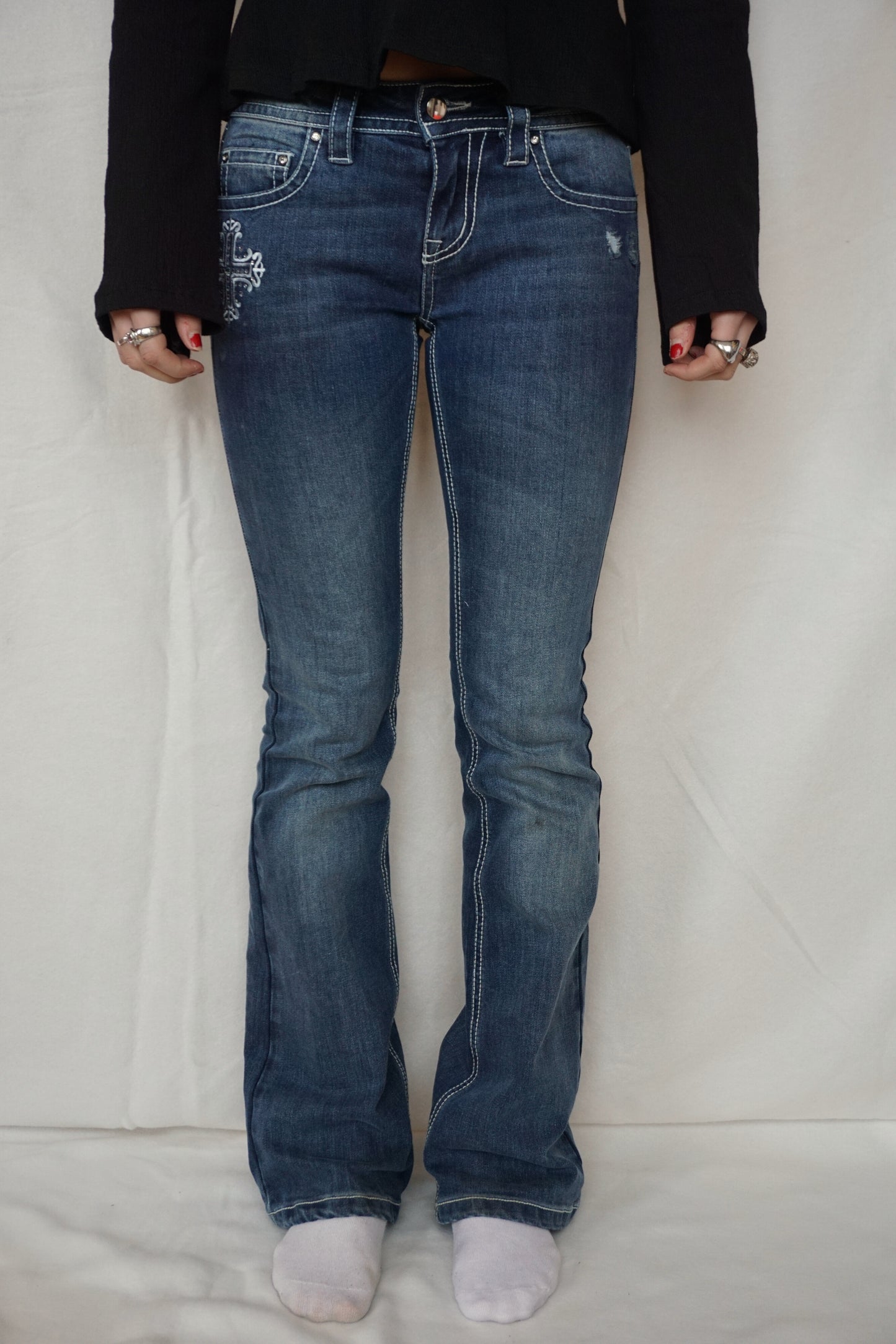 Blue cross bootcut jeans