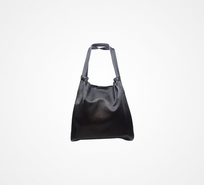 Questo Leather Bag Big Black