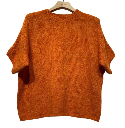 Orange Kortärmad Stickad