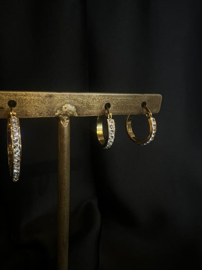 Holly Hoop Small Gold Clear