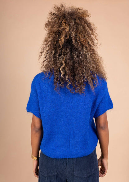 Orange Kortärmad Stickad